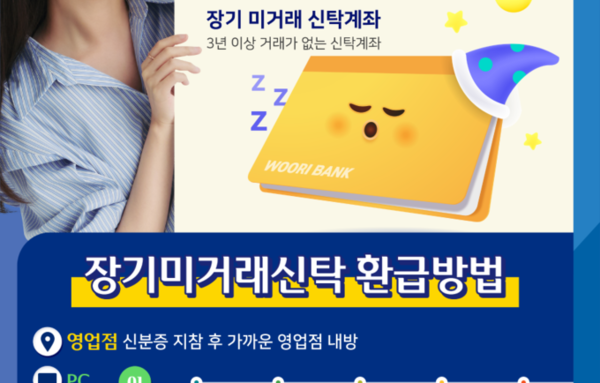 우리은행, 장기 미거래 신탁 찾아주기 캠페인 실시
