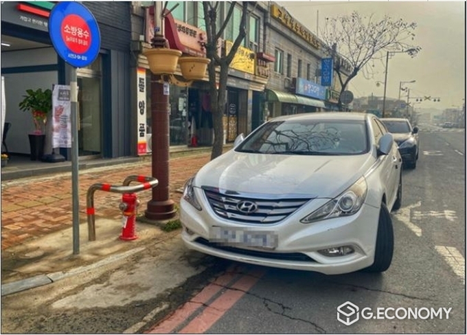 소방전 주변 주정차 금지(출처: 진안소방서)