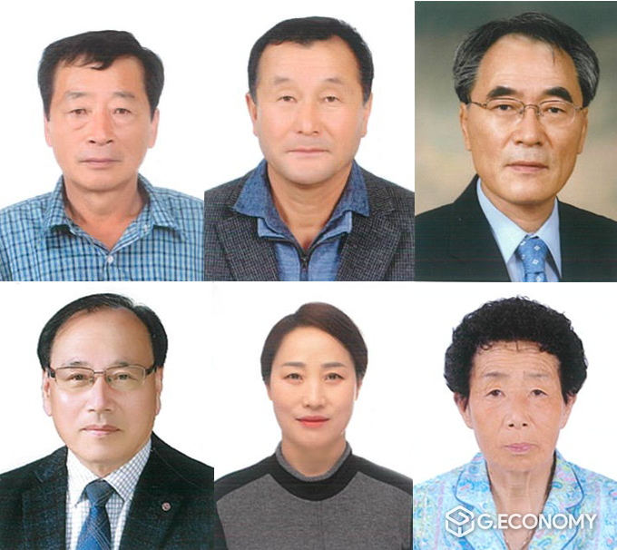 윗줄 왼쪽부터 공익새마을장 김성만, 산업장 조기현, 애향장 김재경 아랫줄 왼쪽부터 애향장 이종탁, 효열잘 박은분, 효열장 신동효 수상자들 (사진=임실군청)