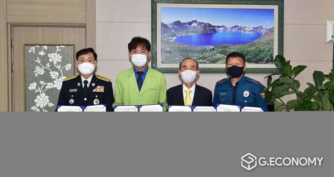 사진=김제시청, 김제경찰서, 김제소방서, 가족사랑요양병원 엄무 협약식