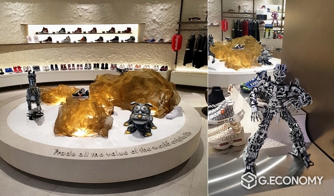아웃오브스탁 롯데백화점 매장(영등포점)의 한정판 에릭송 메탈정크아트 작품