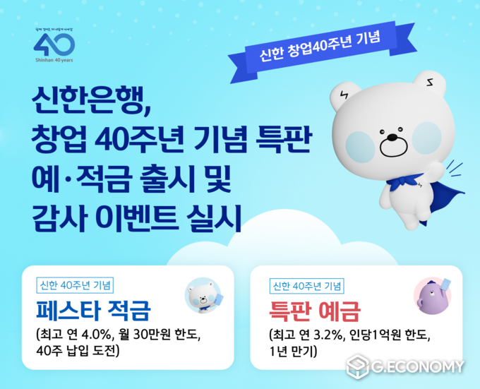 신한은행, 창업 40주년 맞이 이벤트 이미지(사진=신한은행)