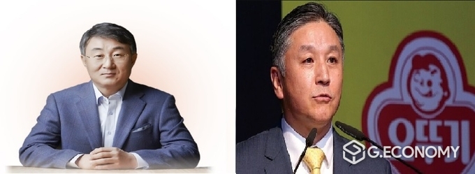 팔도 고정완 대표이사(왼쪽)·오뚜기 함영준 회장(사진=팔도·아시아 경제)