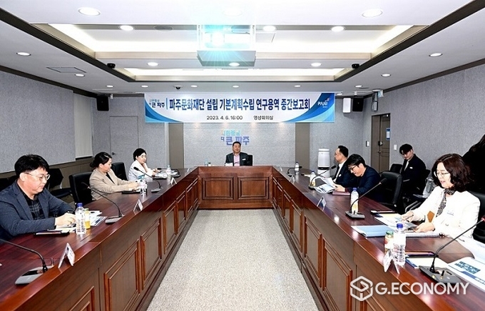 6일 파주시청 영상회의실에서 열린 문화재단 설립 연구용역 중간보고회