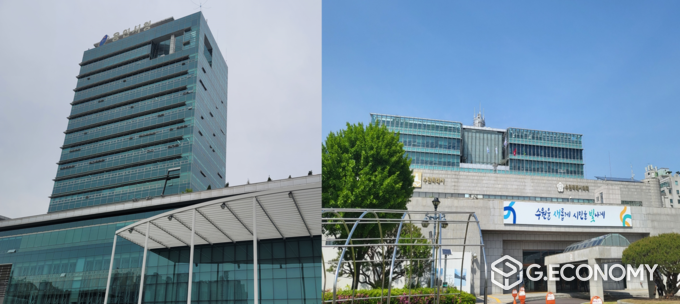 용인특례시 청사(좌), 수원특례시 청사(우)