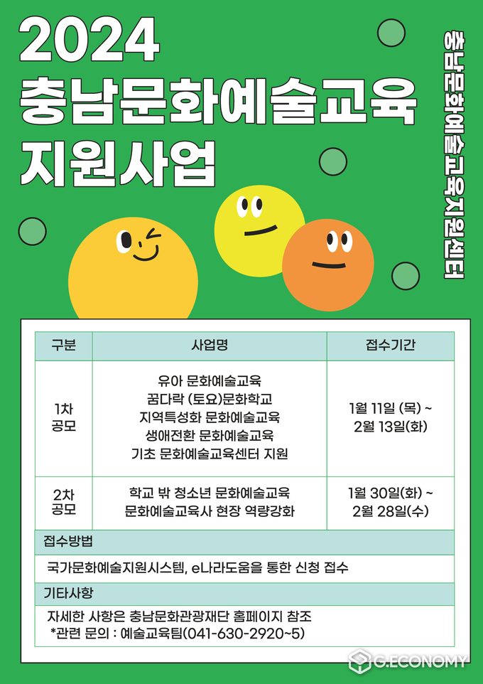 2024년 충남문화예술교육 지원사업 포스터(충남문화관광재단: 제공)
