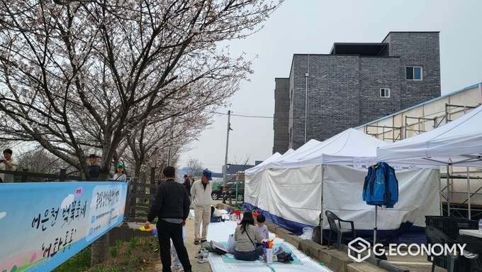 어은천 벚꽃축제가 6일 어은천 주변 농협 조암지점 주차장일대에서 열리고 있다.