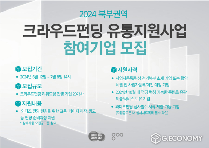 경기도 북부권역 ‘크라우드펀딩 유통지원 사업’ 참여기업 모집