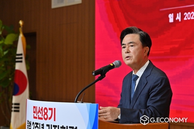 김태흠 충남지사, ‘220만 도민과 함께한 힘쎈충남 2년’ 기자회견(충남도: 제공)