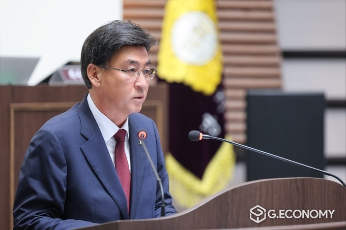 방세환 시장이 제 311회 임시회 시정질의에 응답하고 있다./사진=광주시