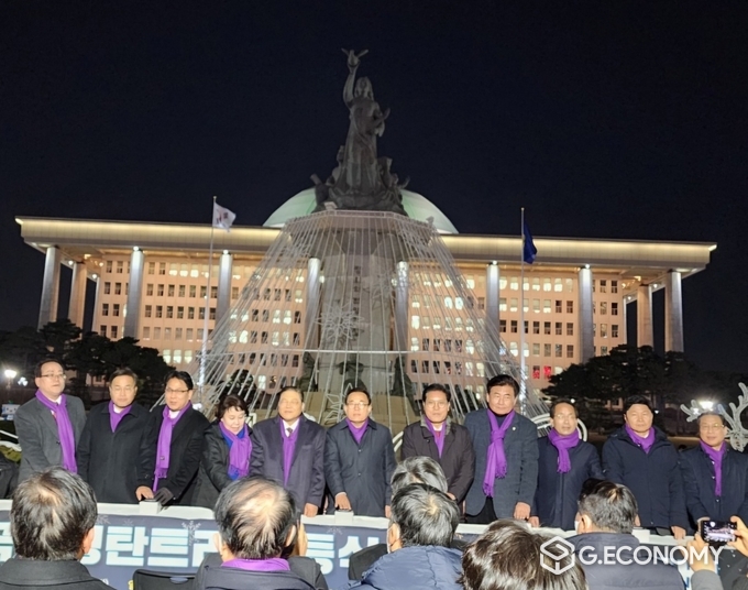 <strong>2023년 국회의사당 앞 광장, 국회 성탄트리 점등식 장면</strong>