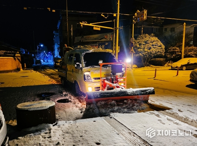 장성군 제설작업 현장. 장성군 제공