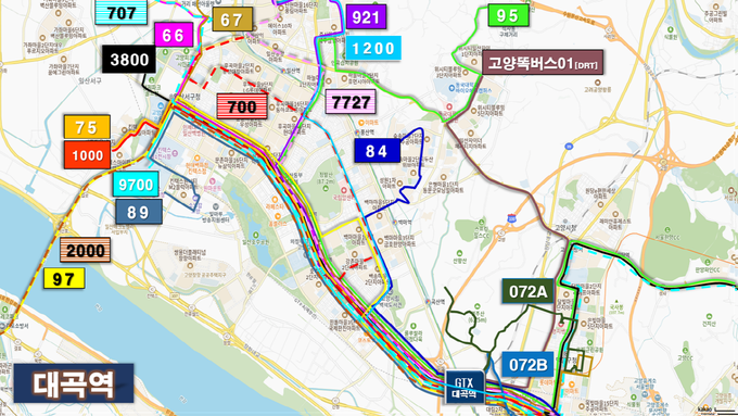 대곡역 연계버스 노선도 (사진=고양특례시)