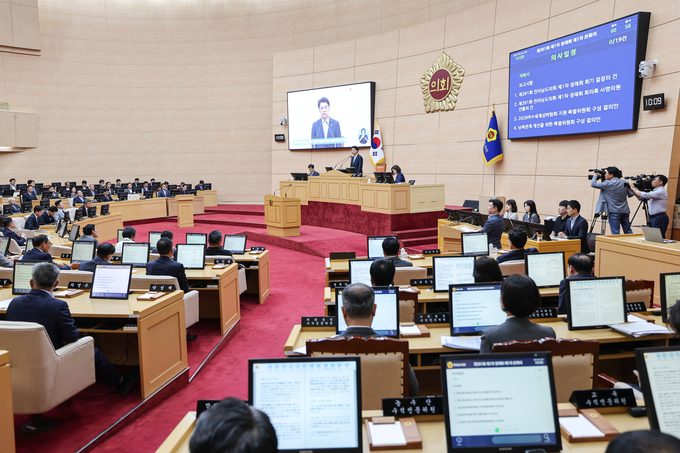 제391회 제1차 정례회 본회의 현장. 전남도의회 제공