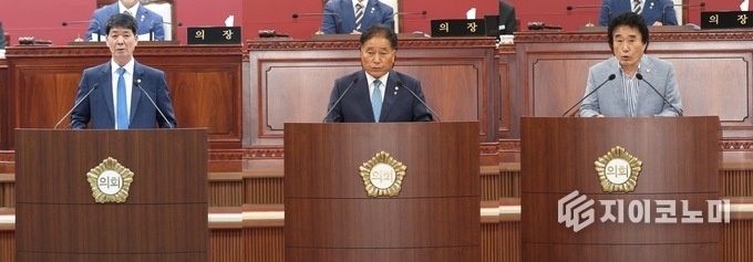 고창군의회 군정질문 사진 박성만, 임정호, 최인규 의원