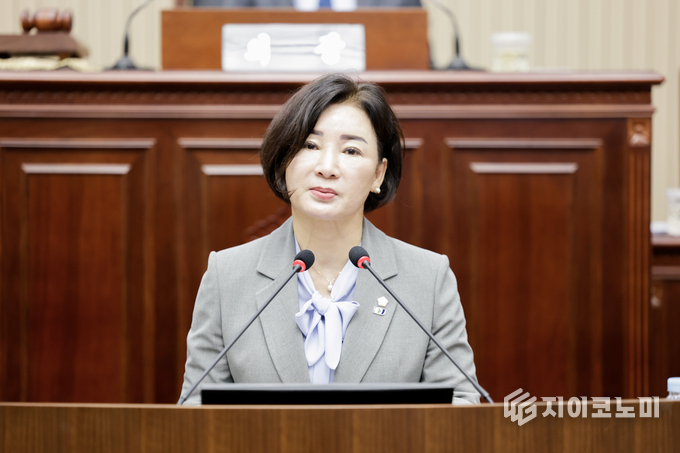 구리시의회 양경애의원 시정질문 모습. 구리시의회 제공.