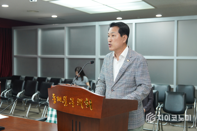 동대문구의회 김창규의원 발언 모습. 동대문구의회 제공.