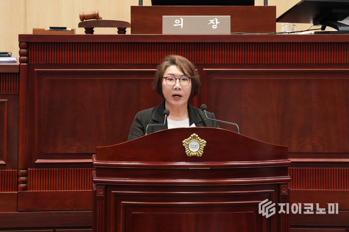 동대문구의회 노연우 의원 발언 모습.