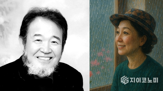 (좌) 코리아아트뉴스 대표 류안, 꽃뜰힐링시낭송원 원장 엄경숙,