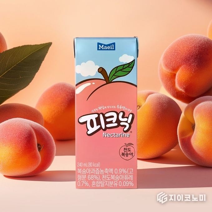 매일유업의 ‘피크닉 천도복숭아’가 편의점 단독 출시 4개월 만에 판매량 200만팩을 돌파하며 ‘국민음료’ 브랜드의 위상을 재확인하고 있다. (▲매일유업 피크닉 천도복숭아). /사진=매일유업