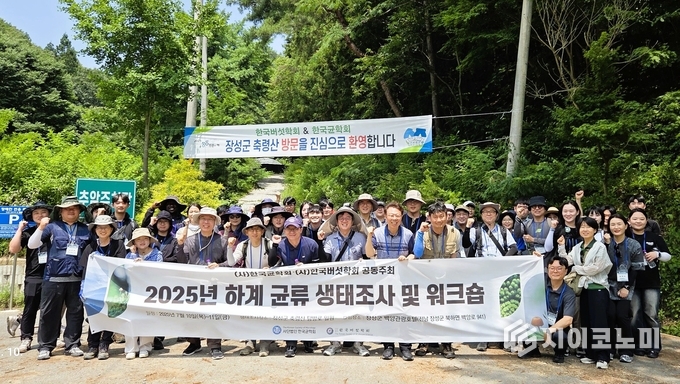장성군 축령산에서 10~11일 버섯과 균류를 관찰하고 채집하는 생태조사가 진행됐다. 장성군 제공