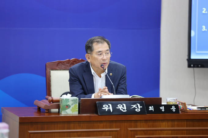 여수산단 대기오염 문제 해결을 촉구하는 최병용 의원의 강력한 발언. 전남도의회 제공