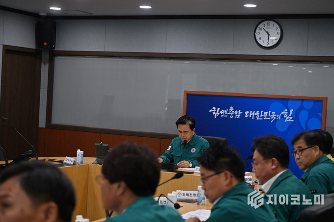 김태흠 지사, 대통령 주재 호우 대처 상황 점검회의 참석