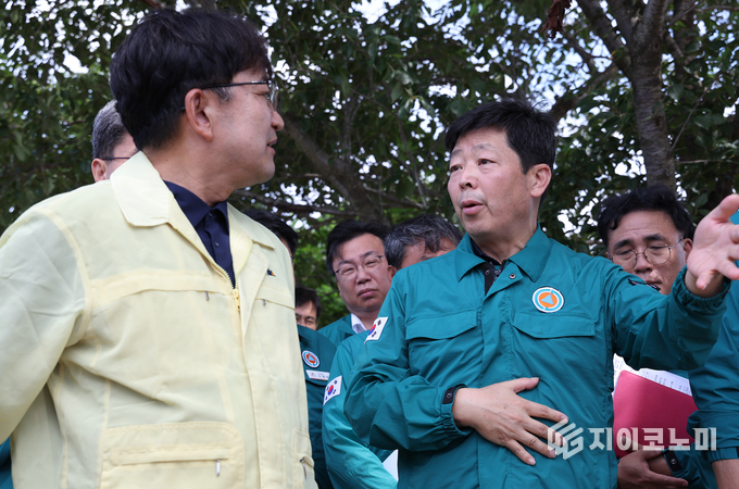 박정주 행정부지사, 김광용 행안부 재난안전관리본부장과 서산·예산 응급복구 현장점검
