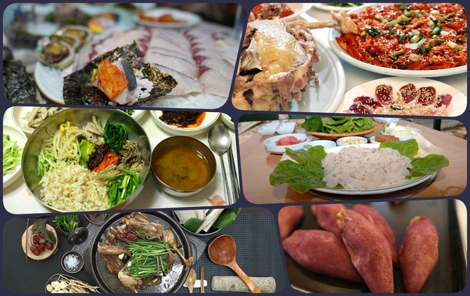 해남의 대표 맛을 한눈에 보여주는 ‘해남8미’ 다양한 메뉴들. 해남군 제공