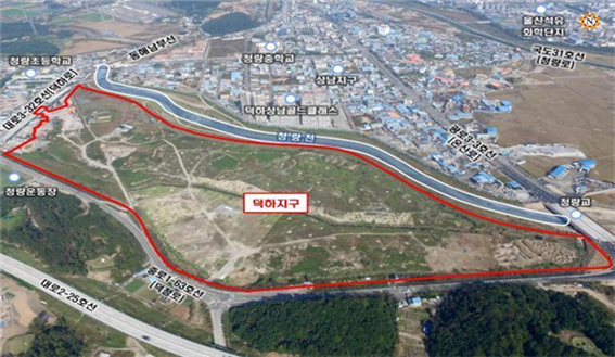 울산시 울주군 청량읍 덕하지구 토지구획정리사업 위치도. 사진 울산시