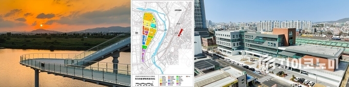 왼쪽부터 서창 감성조망대, 광주송정역 KTX 투자선도지구 조감도, 빛고을창업스테이지 전경. 광주광역시 제공