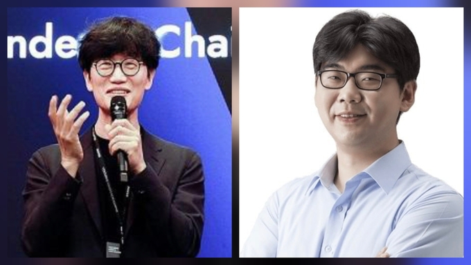 이해진 네이버 의장(왼쪽)과 송치형 두나무 의장