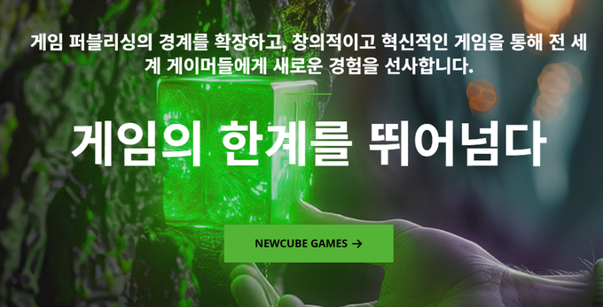 뉴큐브지앤아이(구 뉴큐브게임즈) 홈페이지 