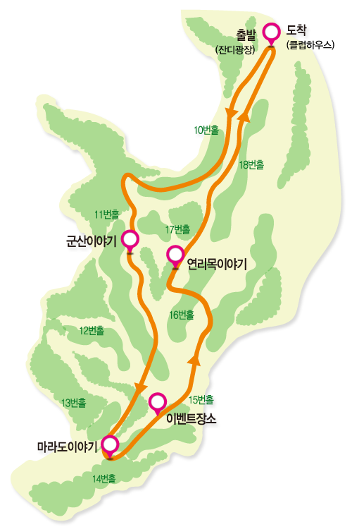 중문 골프장 달빛 걷기 코스, 3km 1시간 10분 소요