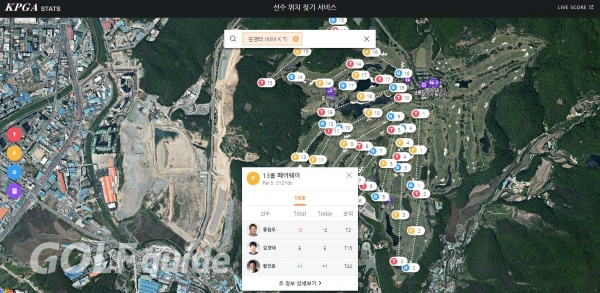 KPGA 코리안 투어에서 새롭게 선보이는 선수 위치 찾기 서비스, 이번 제