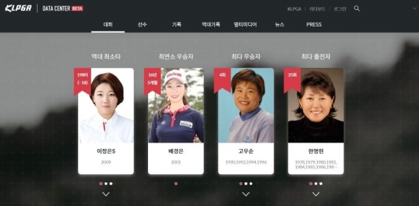 데이터센터 홈페이지의 모습