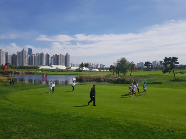 2018년 인천 송도 잭 니클라우스 골프클럽 코리아에서 열렸던 UL 인터내셔널 크라운 대회 전경