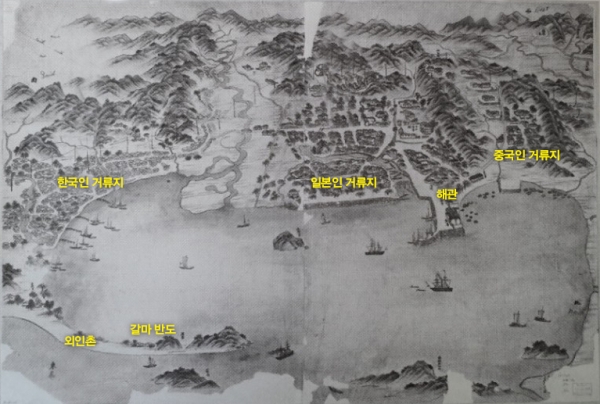개항 초기의 원산항 고지도(사진 출처: 미국 의회도서관)