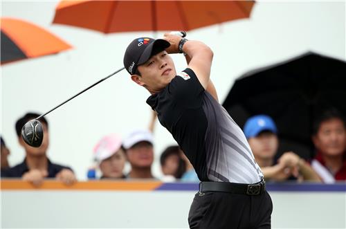 이재경의 최종 라운드 1번 홀 티샷 모습 (사진제공=KPGA/연합뉴스)