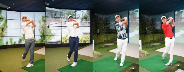 ‘2019 삼성증권 GTOUR 6차’ 결선 대회 주요 선수?(좌측부터) 김민수, 민덕기, 김홍택, 최민욱 (사진제공=골프존)
