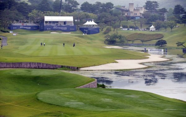 올 시즌 유일하게 파70으로 세팅된 '제62회 KPGA 선수권대회 with A-ONE CC'의 18번홀 전경