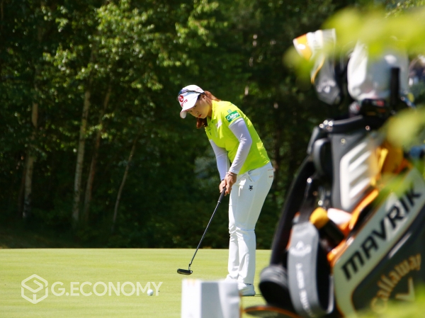 연습그린 최혜진...맥콜·용평리조트 오픈 with SBS Golf 공식연습 스케치
