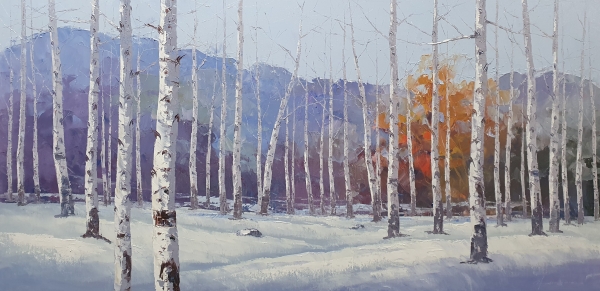 자작나무(겨울1(90.9x60.6cm(2020 oil painting